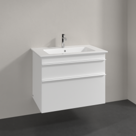 Тумба под раковину Villeroy & Boch Venticello 75,3х50,2 см МДФ глянцевый белый/ручка алюминий белый A92502DH