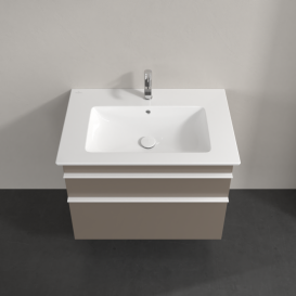 Тумба под раковину Villeroy & Boch Venticello 75,3х50,2 ДСП трюфель серый/ручка алюминий белый A92502VG