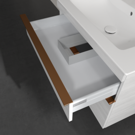 Тумба под раковину Villeroy & Boch Venticello 75,3х50,2 см ДСП/МДФ белое дерево/ручка медь A92505E8