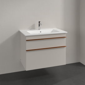 Тумба под раковину Villeroy & Boch Venticello 75,3х50,2 см ДСП мягкий серый/ручка медь A92505VK