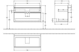 Тумба під раковину Villeroy & Boch Venticello 95,3х50,2 см МДФ скло глянсове біле/ручка хром A92601RE