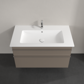 Тумба під раковину Villeroy & Boch Venticello 95,3х50,2 ДСП трюфель сірий/ручка хром A92601VG