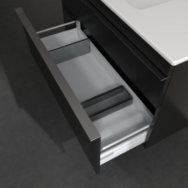 Тумба під раковину Villeroy & Boch Venticello 95,3х50,2 см МДФ чорний матовий лак/ручка хром A92701PD