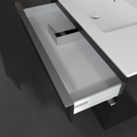 Тумба під раковину Villeroy & Boch Venticello 95,3х50,2 см МДФ чорний матовий лак/ручка хром A92701PD
