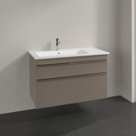 Тумба под раковину Villeroy & Boch Venticello 95,3х50,2 ДСП трюфель серый/ручка хром A92701VG