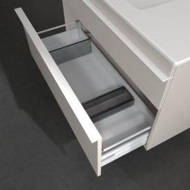 Тумба під раковину Villeroy & Boch Venticello 95,3х50,2 см ДСП м'який сірий/ручка алюміній білий A92702VK