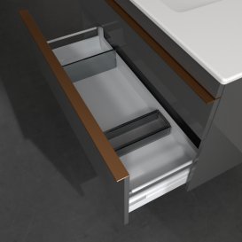 Тумба под раковину Villeroy & Boch Venticello 95,3х50,2 см МДФ глянцевый серый/ручка медь A92705FP