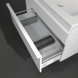 Тумба під раковину Villeroy & Boch Venticello 95,3х50,2 см ДСП/МДФ біле дерево/ручка алюміній білий A92802E8