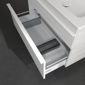 Тумба под раковину Villeroy & Boch Venticello 95,3х50,2 см ДСП/МДФ белое дерево/ручка алюминий белый A92802E8