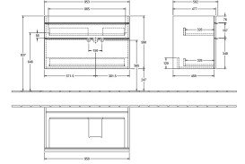 Тумба под раковину Villeroy & Boch Venticello 95,3х50,2 см ДСП/МДФ белое дерево/ручка алюминий белый A92802E8