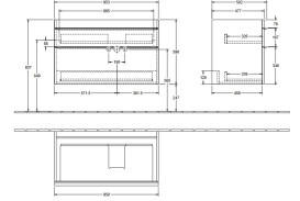 Тумба під раковину Villeroy & Boch Venticello 95,3х50,2 см ДСП/МДФ біле дерево/ручка алюміній білий A92802E8