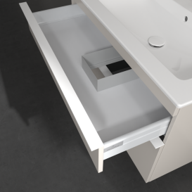 Тумба під раковину Villeroy&Boch Venticello 95,3х50,2 см ДСП м'який сірий/ручка алюміній білий A92802VK