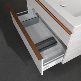 Тумба під раковину Villeroy & Boch Venticello 95,3х50,2 см ДСП/МДФ біле дерево/ручка мідь A92805E8