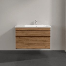 Тумба под раковину Villeroy & Boch Venticello 95,3х50,2 см ДСП дуб канзас/ручка медь  A92805RH