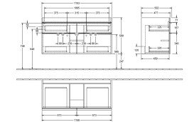 Тумба под раковину Villeroy & Boch Venticello 115,3х50,2 см МДФ стекло глянцевое белое/ручка алюминий белый A92902RE