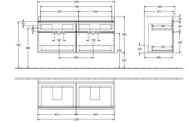 Тумба під раковину Villeroy & Boch Venticello 125,3х50,2 см ДСП дуб аризона/ручка хром A93001VH