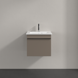 Тумба під раковину Villeroy & Boch Venticello 46,6х42,5 ДСП трюфель сірий/ручка хром A93101VG