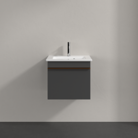 Тумба под раковину Villeroy & Boch Venticello 46,6х42,5 см МДФ глянцевый серый/ручка медь A93105FP