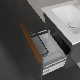 Тумба под раковину Villeroy & Boch Venticello 46,6х42,5 см МДФ глянцевый серый/ручка медь A93105FP