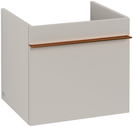 Тумба под раковину Villeroy & Boch Venticello 46,6х42,5 см ДСП мягкий серый/ручка медь A93105VK