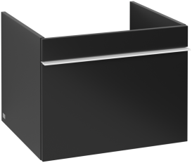 Тумба під раковину Villeroy & Boch Venticello 55,3х50,2 см МДФ чорний матовий лак/ручка алюміній білий A93202PD