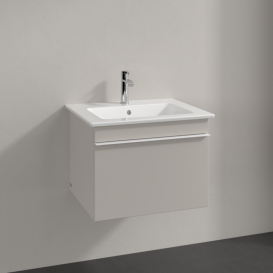 Тумба под раковину Villeroy & Boch Venticello 55,3х50,2 см ДСП мягкий серый/ручка алюминий белый A93202VK
