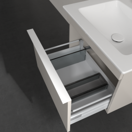 Тумба под раковину Villeroy & Boch Venticello 55,3х50,2 см ДСП мягкий серый/ручка алюминий белый A93202VK