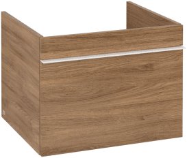 Тумба под раковину Villeroy & Boch Venticello 55,3х50,2 см ДСП дуб канзас/ручка алюминий белый A93202RH