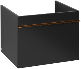 Тумба під раковину Villeroy & Boch Venticello 55,3х50,2 см МДФ чорний матовий лак/ручка мідь A93205PD