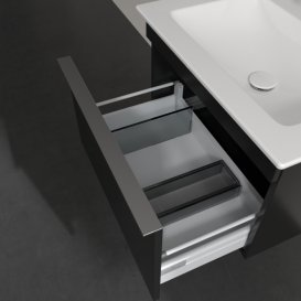 Тумба під раковину Villeroy & Boch Venticello 60,3х50,2 см МДФ чорний матовий лак/ручка хром A93301PD
