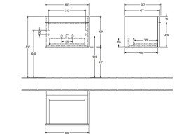 Тумба під раковину Villeroy & Boch Venticello 60,3х50,2 см МДФ чорний матовий лак/ручка хром A93301PD