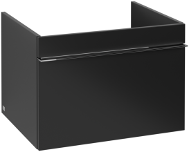 Тумба під раковину Villeroy & Boch Venticello 60,3х50,2 см МДФ чорний матовий лак/ручка хром A93301PD