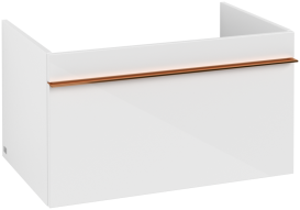 Тумба под раковину Villeroy & Boch Venticello 75,3х50,2 см МДФ глянцевый белый/ручка медь A93405DH