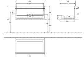 Тумба под раковину Villeroy & Boch Venticello 95,3х50,2 см МДФ черный матовый лак/ручка алюминий белый A93502PD