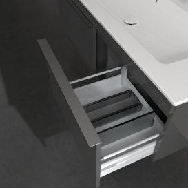 Тумба под раковину Villeroy & Boch Venticello 115,3х50,2 см МДФ глянцевый серый/ручка хром A93801FP