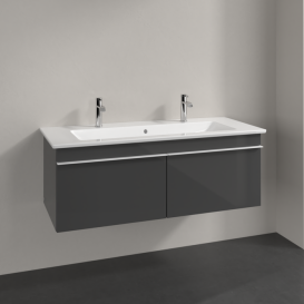 Тумба під раковину Villeroy & Boch Venticello 115,3х50,2 см МДФ глянсовий сірий/ручка алюміній білий A93802FP