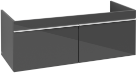 Тумба під раковину Villeroy & Boch Venticello 115,3х50,2 см МДФ глянсовий сірий/ручка алюміній білий A93802FP
