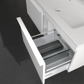 Тумба під раковину Villeroy & Boch Venticello 115,3х50,2 см ДСП/МДФ білий матовий/ручка алюміній білий A93802MS