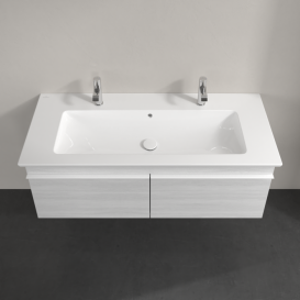 Тумба под раковину Villeroy & Boch Venticello 115,3х50,2 см ДСП/МДФ белое дерево/ручка алюминий белый A93802E8