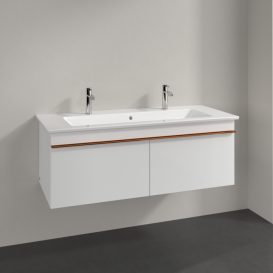 Тумба под раковину Villeroy & Boch Venticello 115,3х50,2 см МДФ глянцевый белый/ручка медь A93805DH