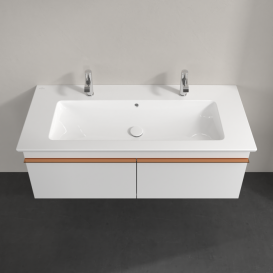 Тумба под раковину Villeroy & Boch Venticello 115,3х50,2 см МДФ глянцевый белый/ручка медь A93805DH