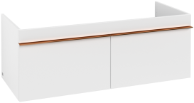 Тумба под раковину Villeroy & Boch Venticello 115,3х50,2 см ДСП/МДФ белый матовый/ручка медь A93805MS