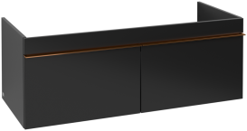 Тумба під раковину Villeroy & Boch Venticello 115,3х50,2 см МДФ чорний матовий лак/ручка мідь A93805PD