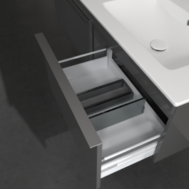 Тумба під раковину Villeroy & Boch Venticello 125,3х50,2 см МДФ глянсовий сірий/ручка хром A93901FP