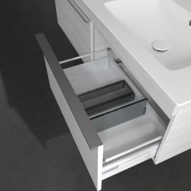 Тумба під раковину Villeroy & Boch Venticello 125,3х50,2 см ДСП/МДФ біле дерево/ручка хром A93901E8