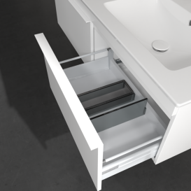 Тумба під раковину Villeroy & Boch Venticello 125,3х50,2 см ДСП/МДФ білий матовий/ручка алюміній білий A93902MS