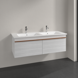 Тумба под раковину Villeroy & Boch Venticello 125,3х50,2 см ДСП/МДФ белое дерево/ручка медь A93905E8