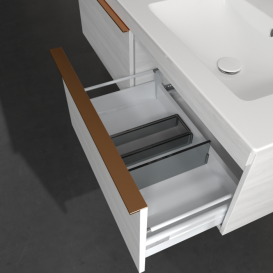 Тумба под раковину Villeroy & Boch Venticello 125,3х50,2 см ДСП/МДФ белое дерево/ручка медь A93905E8