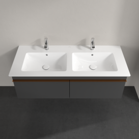 Тумба під раковину Villeroy & Boch Venticello 125,3х50,2 см МДФ глянсовий сірий/ручка мідь A93905FP