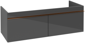 Тумба під раковину Villeroy & Boch Venticello 125,3х50,2 см МДФ глянсовий сірий/ручка мідь A93905FP